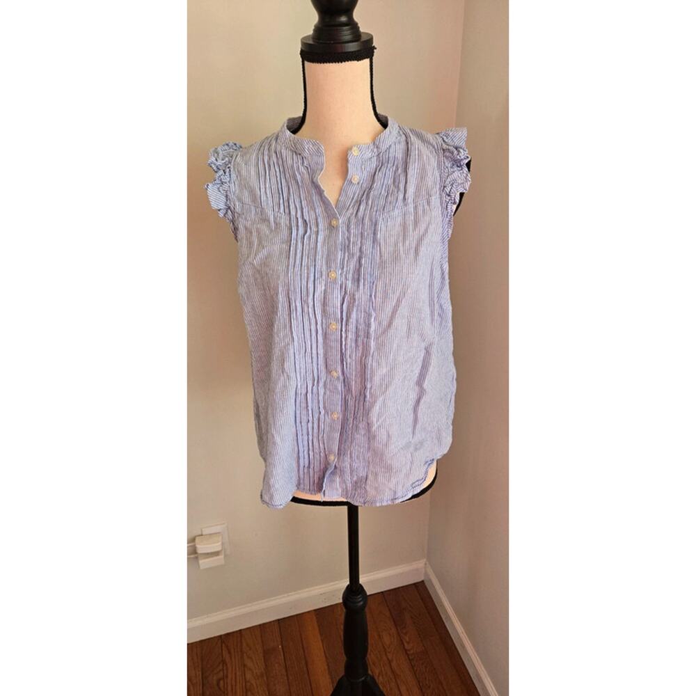 J. Crew blue white striped sleeveless top 12